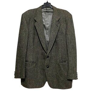 Mens Wool Blazer Size‎ 48 Dark Academia Grandpacore Old Money Poland Herringbone